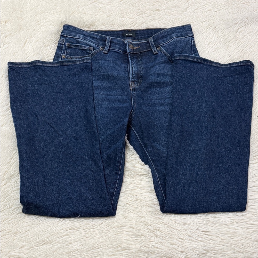 Express Women's Mid Rise Boot Cut Jeans - Picture 3 of 5